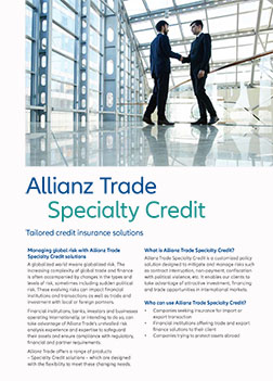 Transactional Cover (TCU) – Allianz Trade Specialty Credit
